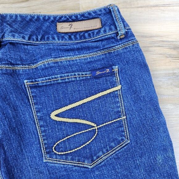 💇♀️Seven7 Blue Dark Wash Bootcut Jeans Size 18 - Picture 9 of 13